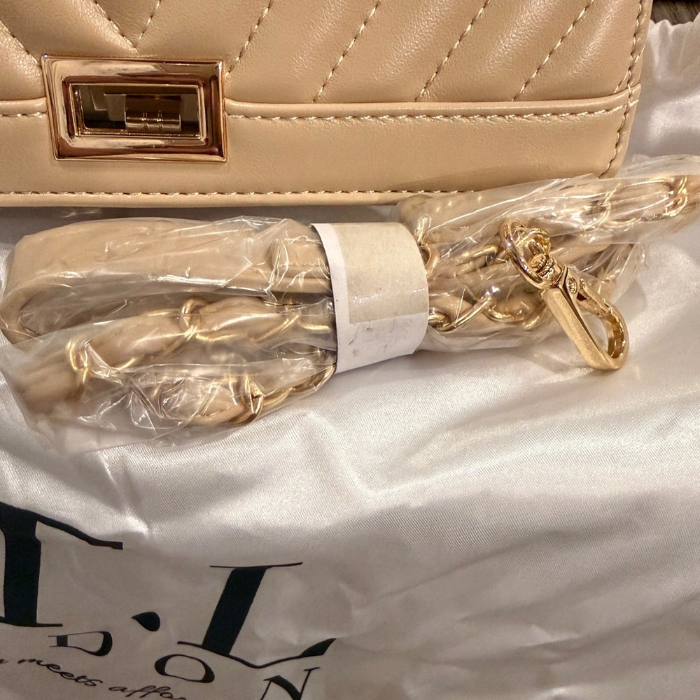 Tan Quilted Satchel - Picture 4 of 7